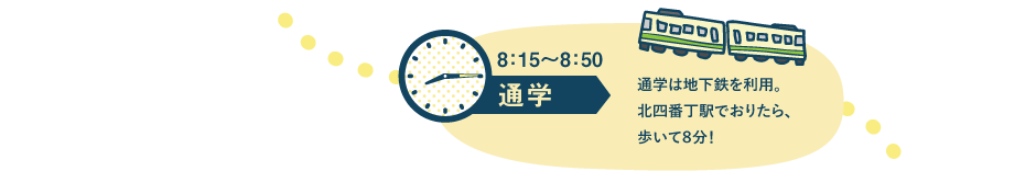 8:15～8:50 通学